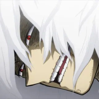 🧵 Tomura Shigaraki My Hero Academia アニメ, ヴィラン, 白髪, 赤い目, 僕のヒーローアカデミア, 死柄木 telegram sticker