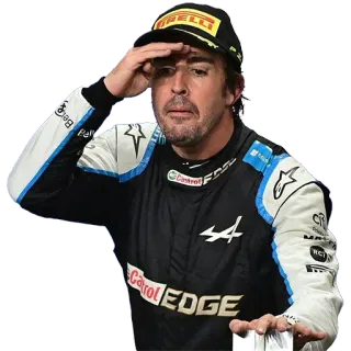 🧐 Fernando Alonso fernando alonso, f1, formule 1, pilote de course, alpine whatsapp sticker