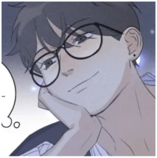 😊 mężczyzna, okulary, portret, kreskówka telegram sticker