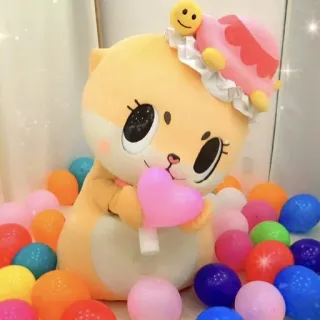 🐻 mignon, kawaii, personnage, piscine à balles, animal, peluche telegram sticker