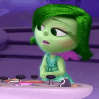 🤖 Disgust Inside Out Disgusto, Inside Out, Emozione, Animato, Personaggio, Verde telegram sticker