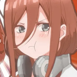 🥡 Miku Nakano The Quintessential Quintuplets 애니메이션, 만화, 귀여운, 소녀, 헤드폰, 나카노 미쿠 telegram sticker