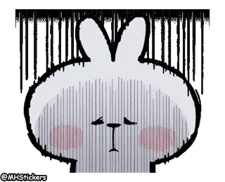 😓 ウサギ, 悲しい, 怒り, ウサギ, 可愛い, 動物, 漫画 telegram sticker