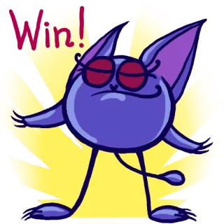 😎 Win! desenho animado, gato, vitória, sucesso, celebração, vitória telegram sticker