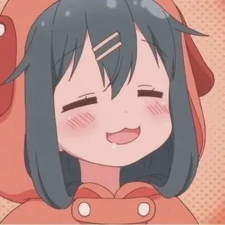 🤔 anime, gadis, imut, tersenyum, hoodie telegram sticker