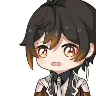 🥺 Zhongli Genshin Impact Аниме, Чиби, Видеоигра, Genshin Impact, Чжун Ли, Персонаж telegram sticker