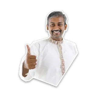 👍 homem, polegar para cima, positivo, amigável, gesto telegram sticker