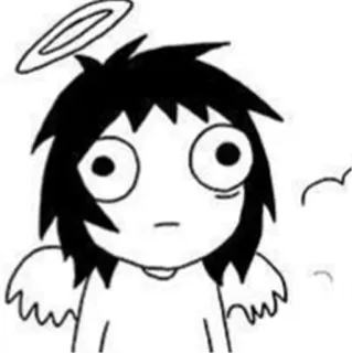 😇 anioł, halo, skrzydła, kreskówka, rysunek, ilustracja telegram sticker