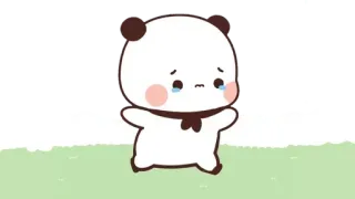 🍩 panda, sad, crying, cute, kawaii, cartoon telegram sticker