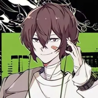⛓ Osamu Dazai Bungo Stray Dogs Anime, Manga, Bungo Stray Dogs, Osamu Dazai, Personnage, Sticker, Dazai whatsapp sticker