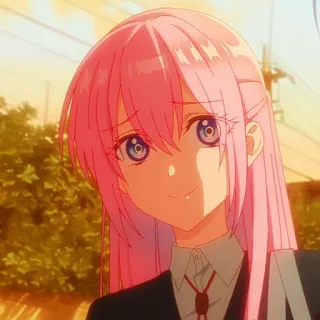 🌷 Anime, pinke Haare, Mädchen, süß, Porträt telegram sticker