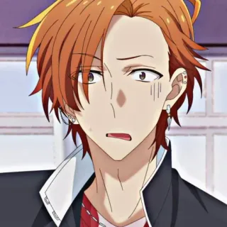 😳 Anime, Dessin animé, Personnage, Cheveux orange, Boucles d'oreilles telegram sticker