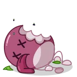 😵 Dessin animé, Nourriture, Mort, Yeux en X, Mordure, Triste telegram sticker