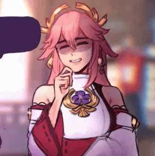 🍡 Yae Miko Genshin Impact anime, genshin impact, yae miko, video game, fox, waifu, character, fanart telegram sticker