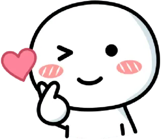💕 cœur, amour, mignon, dessin animé, cœur avec les doigts, clin d'œil telegram sticker
