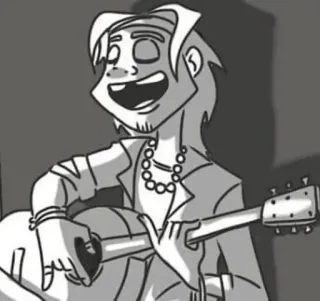 🎤 gitar, musik, kartun, musisi telegram sticker