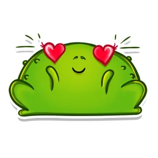 😍 カエル, 可愛い, 愛, ハート, 動物 telegram sticker