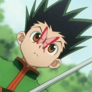 🌿 Gon Freecss Hunter x Hunter Anime, Garçon, Papillon, Dessin animé telegram sticker