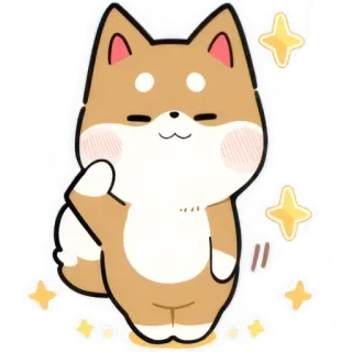 🫡 柴犬, 犬, 子犬, 可愛い, 星, 中指 telegram sticker