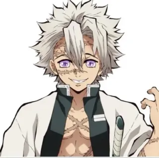 😁 Sanemi Shinazugawa Demon Slayer Anime, Demon Slayer, Sanemi Shinazugawa, Pilastro del Vento, Sfregiato, Personaggio telegram sticker