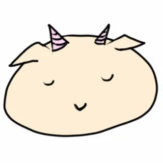 🙂 cabra, animal, dibujos animados, lindo, cuernos telegram sticker