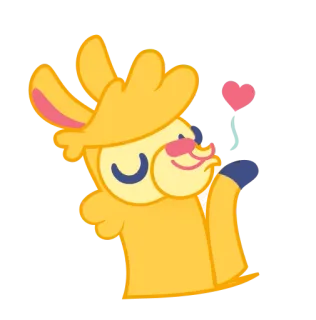 😘 Lama, Liebe, Herz, Kuss, Süß, Tier, Gelb telegram sticker