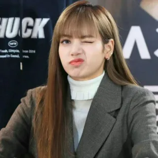 🖤 Lisa kpop, piosenkarz, mrugnięcie, idol, moda telegram sticker