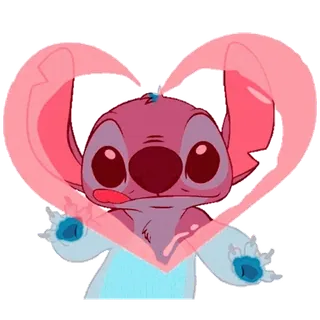 😛 Stitch Lilo & Stitch dễ thương, người ngoài hành tinh, disney, tình yêu, trái tim, hoạt hình telegram sticker