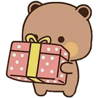 🎁 หมี, ของขวัญ, น่ารัก, การ์ตูน, สัตว์, ของขวัญ telegram sticker