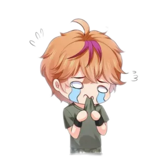😭 Anime, Płacz, Łzy, Smutny, Postać, Naklejka, Kreskówka, Manga telegram sticker