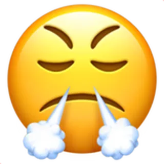 😤 화난, 이모지, 얼굴, 미친, 좌절 telegram sticker