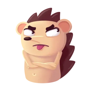 🤨 erizo, dibujos animados, animal, actitud, divertido, pegatina telegram sticker