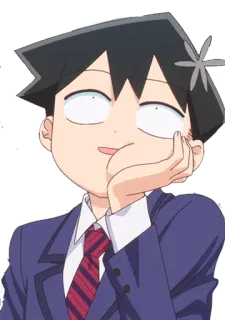 🙄 Tadano Hitohito Komi Can't Communicate Anime, Komi Sulit Berkomunikasi, Tadano Hitohito, Lucu, Ekspresi, Manga telegram sticker
