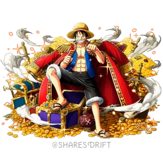 💰 Luffy One Piece @SHARES DRIFT anime, one piece, luffy, pirata, mangá telegram sticker