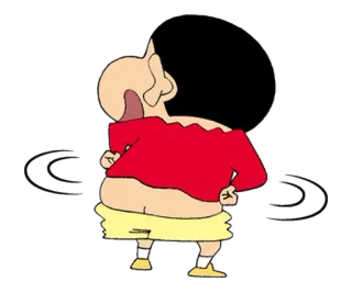 😀 Shin-chan Crayon Shin-chan Shin-chan, anime, cartoon, dance, butt wiggle, funny telegram sticker