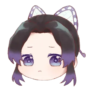 😕 Shinobu Kocho Demon Slayer anime, demon slayer, shinobu kocho, manga, cute, chibi whatsapp sticker