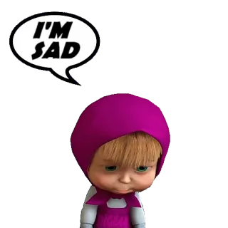 😥 Masha Masha and the Bear I'M SAD cartoon, sad, girl, masha, bear whatsapp sticker