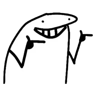 😎 stick figure, pointing, cartoon, florkofcows whatsapp sticker
