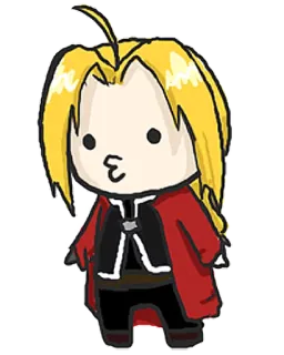 😚 Edward Elric Fullmetal Alchemist anime, cartoon, chibi, character, fullmetal alchemist, edward elric telegram sticker
