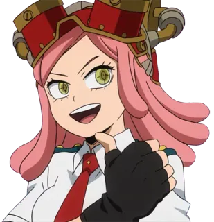 👍 Mei Hatsume My Hero Academia Anime, My Hero Academia, Mei Hatsume, Charakter, Pinke Haare, Erfinder whatsapp sticker