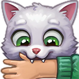 🤓 cat, bite, animal, cartoon, cute, pet telegram sticker