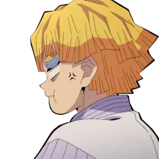 😡 Zenitsu Agatsuma Demon Slayer 애니메이션, 귀멸의 칼날, 젠이츠, 화남, 노란머리 telegram sticker