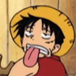 😛 Monkey D. Luffy One Piece Anime, Monkey D. Luffy, One Piece, Engraçado, Desenho animado telegram sticker