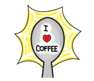 ❤ I ❤ COFFEE caffè, cuore, bevanda, bere, caffeina telegram sticker