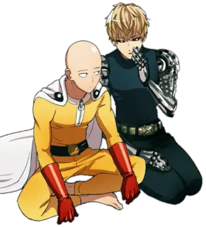 😒 Saitama One-Punch Man Аниме, Ванпанчмен, Сайтама, Генос whatsapp sticker