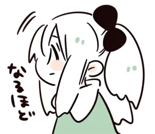 😶 dessin animé, animé, fille, timide, gêné(e), mignon(ne) telegram sticker