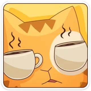 😴 chat, café, endormi, dessin animé, animal, kawaii telegram sticker