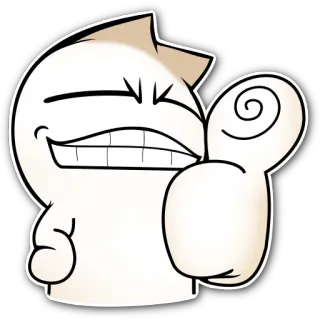 👍 Cartoon, Daumen hoch, Positiv, Zustimmung, Figur, Illustration whatsapp sticker