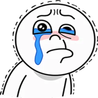 😢 triste, piangere, emoji, emozione, cartone, personaggio telegram sticker