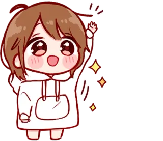 👋 Chibi, Kawaii, Carino, Anime, Scintilla, Ragazza telegram sticker